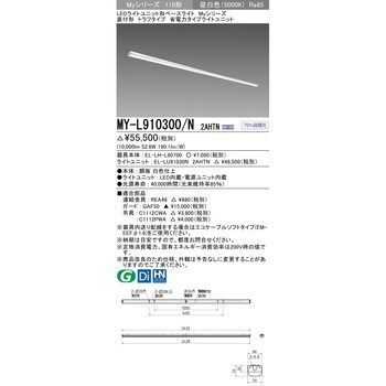 LEDライトユニット形ベースライト 110形 直付形 トラフタイプ