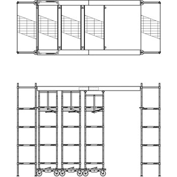 トップトラックモービルユニット ステンレス棚 ERECTA(エレクター)