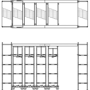 トップトラックモービルユニット ステンレス棚 ERECTA(エレクター)