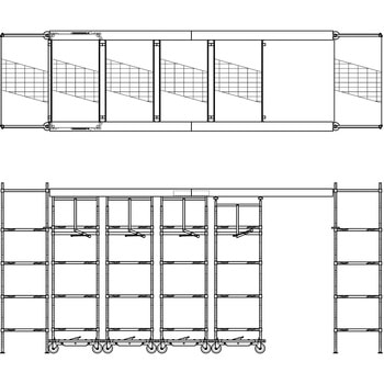 トップトラックモービルユニット ステンレス棚 ERECTA(エレクター)