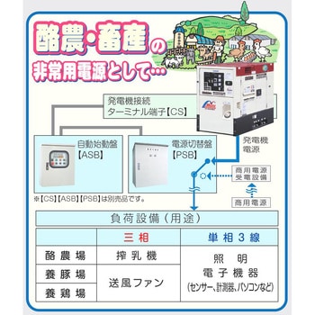 可搬形ディーゼル発電機(第3次排気ガス規制対応機) オイルガード付・大型燃料タンク 新ダイワ