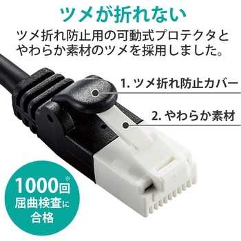 LANケーブル CAT6A準拠 ギガビット 爪折れ防止 やわらか スリムコネクタ RoHS エレコム