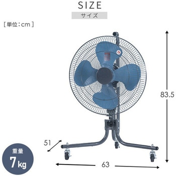 工場扇 キャスター式 45cm羽根 大風量 業務用 工業用 ナカトミ