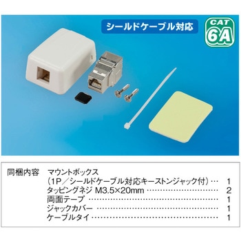 カテゴリー6A用マウントボックス(1P/シールドジャック付) DENSAN(デンサン/ジェフコム)