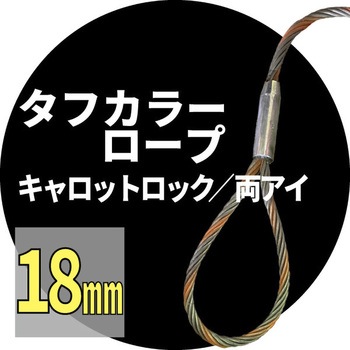 玉掛ワイヤー(タフカラー安全ひげなしテーパーロック Carrot) アイビッグ
