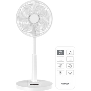 扇風機 DCモーター 節電センサー 左右自動首振り 風量10段階 静音 入切タイマー リモコン付き YAMAZEN(山善)
