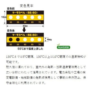 サーモラベル (R) 5Eシリーズ 不可逆/5点式 20枚入 日油技研工業