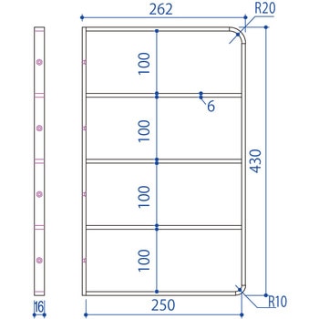 壁面取付棚受金具 トップ(エイト)