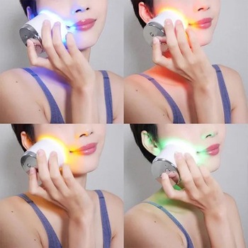 ポータブル光美顔器 赤黄緑青4色LED USB充電式 フェイスケア むくみ解消 FASCINATEBEAUTY