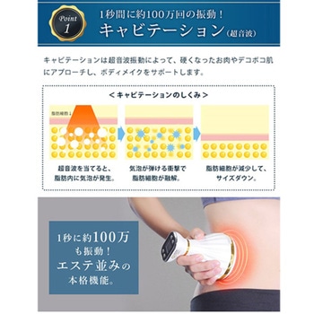 ポータブルマルチダイエット美容器 EMS キャビテーション 温熱振動赤青LED FASCINATEBEAUTY