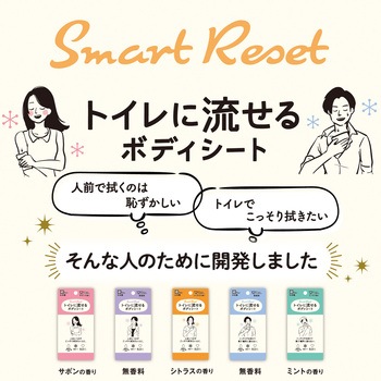 トイレに流せるボディシート12枚 女性用 LEC(レック)