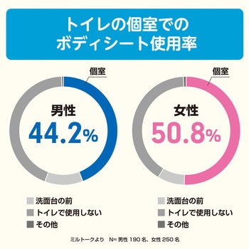 トイレに流せるボディシート12枚 女性用 LEC(レック)