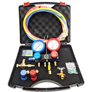 R134aゲージマニホールド(エアゾール缶チャージ機能搭載) - アールウィズエイチ