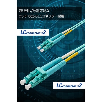 光ファイバーケーブル LC-LC 2芯 マルチモード OM3 エレコム