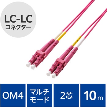 光ファイバーケーブル LC-LC 2芯 マルチモード OM4 エレコム