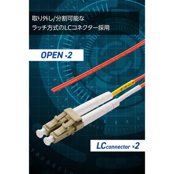 光ファイバーケーブル LC-OPEN 2芯 マルチモード OM2 エレコム