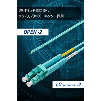 光ファイバーケーブル LC-OPEN 2芯 マルチモード OM3 エレコム