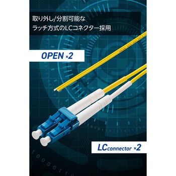 光ファイバーケーブル LC-OPEN 2芯 シングルモード OS2 エレコム