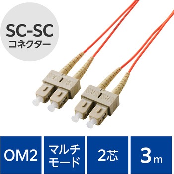 光ファイバーケーブル SC-SC 2芯 マルチモード OM2 エレコム