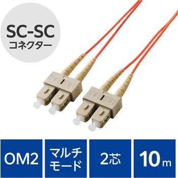 光ファイバーケーブル SC-SC 2芯 マルチモード OM2 エレコム