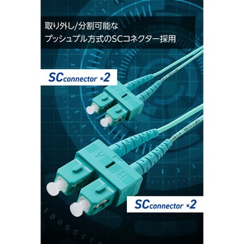 光ファイバーケーブル SC-SC 2芯 マルチモード OM3 エレコム