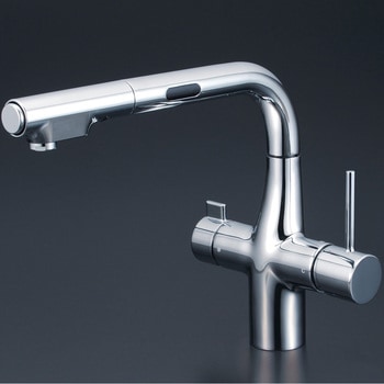 ビルトイン浄水器用シングルシャワー付混合栓(センサー)撥水 KM6131SCEC KVK