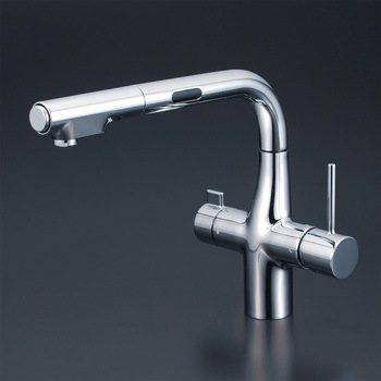 ビルトイン浄水器用シングルシャワー付混合栓(センサー) 電池 KM6131SCEC KVK