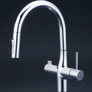 ビルトイン浄水器用シングルシャワー付混合栓 撥水 KM6081SCEC KVK