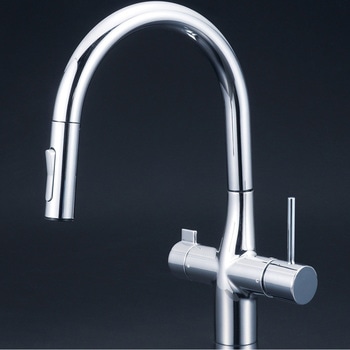 ビルトイン浄水器用シングルシャワー付混合栓 撥水 KM6081SCEC KVK