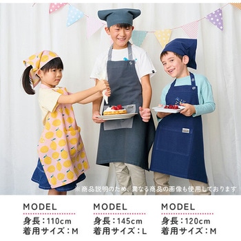 キッズエプロン 三角巾・巾着付き レップ