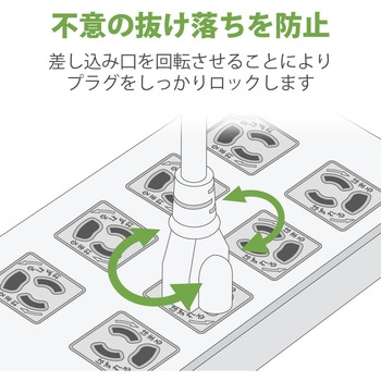 延長コード 電源タップ コンセント 2m 3P 8個口 ボックス型 マグネット RoHS指令準拠 エレコム