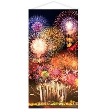 打ち上げ花火タペストリー(防炎加工) アルファ(販促)