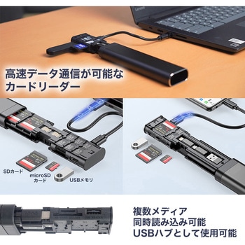 高速リーダー機能付きアルミメモリーカードケース サンコー(電子機器)