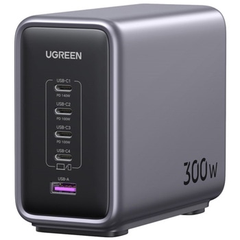 UGREEN Nexode PD 卓上急速充電器 300W GaN 4C1A 5ポート Gray 15853B UGREEN
