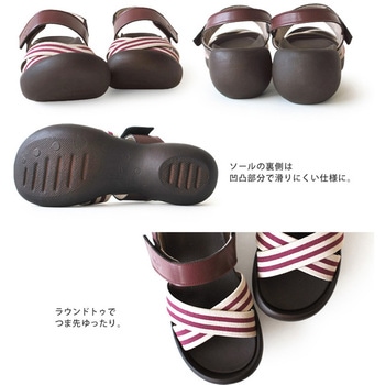 リゲッタ ボーダークロスゴムサンダル ネイビー LL リゲッタ