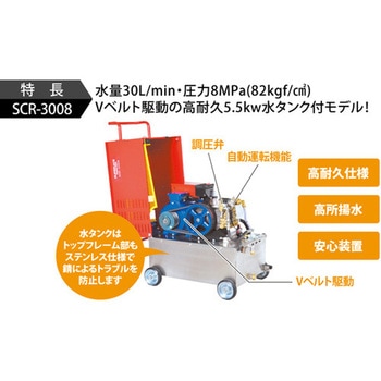 モーター式高圧洗浄機 SCR-3008(200V水タンク付高耐久型) スーパー工業
