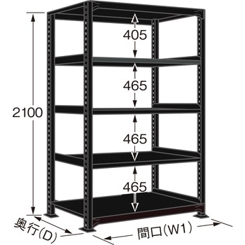 ラークラック(ブラック/150kg/高さ2100/単体) サカエ