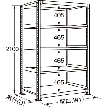 ラークラック(ホワイト/150kg/高さ2100/単体) サカエ