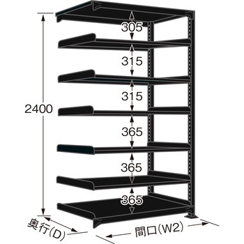 ラークラック(ブラック/150kg/高さ2400/連結) サカエ