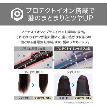 ヘアドライヤー プロテクトイオン 折りたたみ 大風量 2WAYモイスチャーフード 切替スイッチ 3段階【TURBO-DRY-SET】 静電気低減 ラク抜きプラグ 抗菌 テスコム