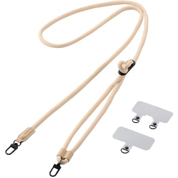 スマホショルダー ストラップ 42～78cm 長さ調整可 ストラップシート付 丸ひもタイプ 直径6mm エレコム