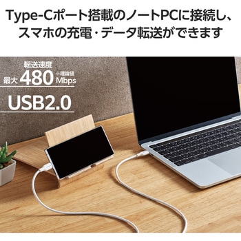 USB TypeCケーブル (タイプC to C) PD 60W 断線しにくい シリコン素材 やわらかい エレコム