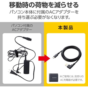 充電ケーブル 2m PD 60W USB Type-C to DC角型プラグ(11mm×4.5mm) 【Lenovo NEC パソコン 各種対応】 エレコム