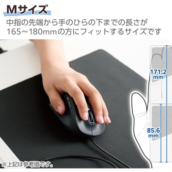 有線マウス 静音 5ボタン 左手専用 抗菌 EX-G エレコム