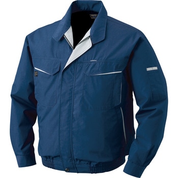 綿・ポリ混紡ワーク長袖ブルゾン空調服TM KU90470 + スターターキット(ファンカラー ブラック) 空調服