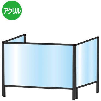 ブラックパーテーションスタンド三面タイプ 常磐精工
