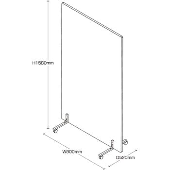 ボードパーティション TKM キャスター 木目色 高さ1580mm - 【通販