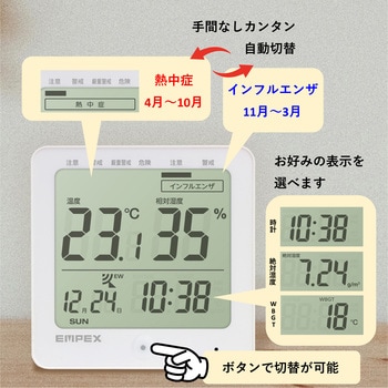デジタル快適計Ⅳ(絶対湿度・WBGT値・時計) エンペックス気象計