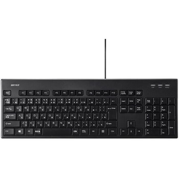USB接続 有線フルキーボード 丸洗い対応 ブラック BUFFALO(バッファロー)