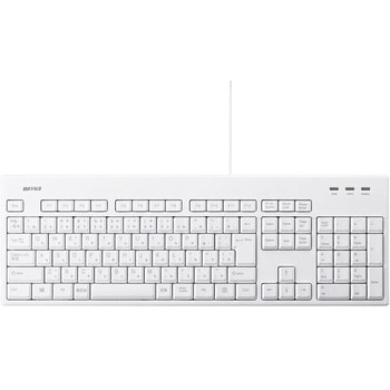 USB接続 有線フルキーボード 丸洗い対応 ホワイト BUFFALO(バッファロー)